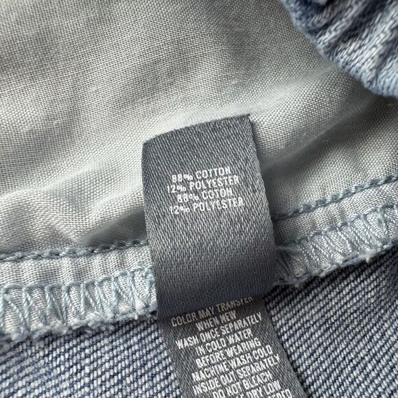 Aerie Jean Shorts Blue Distressed Lace Pull On Denim Small Elastic Waist - Picture 6 of 9